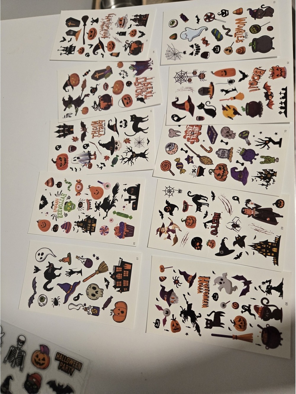 Halloween Temporary Tattoo Sheet Set